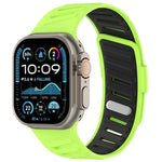 斜扣透氣雙色矽膠錶帶，適用於 Apple Watch 46mm / 49mm / 45mm / 44mm