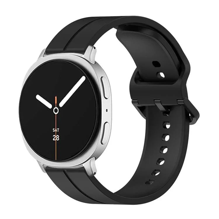 彩色扣環凹槽矽膠錶帶，適用於 Samsung Galaxy Watch8 / Watch8 Classic