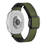方形磁扣皮革紋矽膠錶帶，適用於 Samsung Galaxy Watch8 / Watch8 Classic