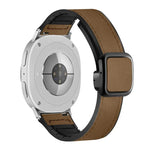 方形磁扣皮革紋矽膠錶帶，適用於 Samsung Galaxy Watch8 / Watch8 Classic