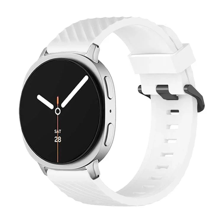 黑色扣環雲杉矽膠錶帶，適用於 Samsung Galaxy Watch8 / Watch8 Classic