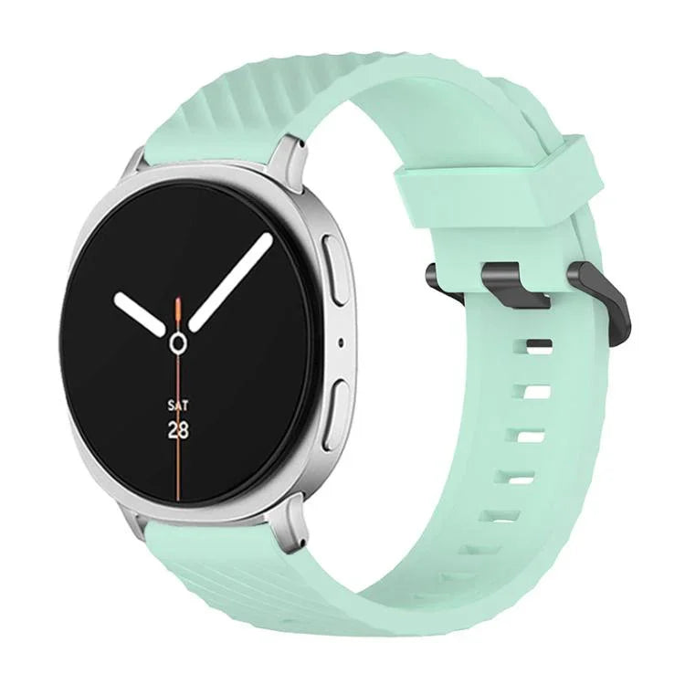 黑色扣環雲杉矽膠錶帶，適用於 Samsung Galaxy Watch8 / Watch8 Classic