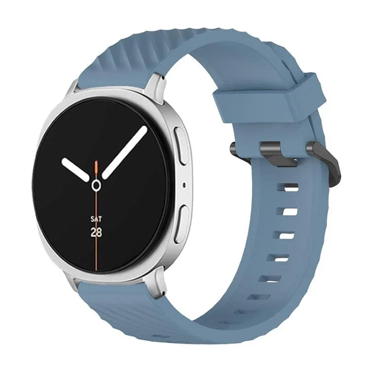 黑色扣環雲杉矽膠錶帶，適用於 Samsung Galaxy Watch8 / Watch8 Classic