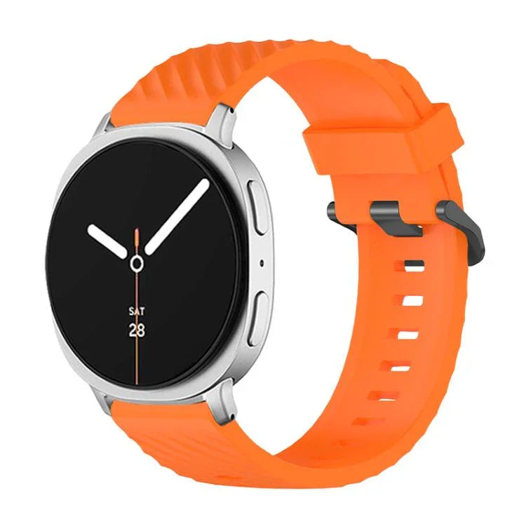 黑色扣環雲杉矽膠錶帶，適用於 Samsung Galaxy Watch8 / Watch8 Classic