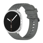黑色扣環雲杉矽膠錶帶，適用於 Samsung Galaxy Watch8 / Watch8 Classic