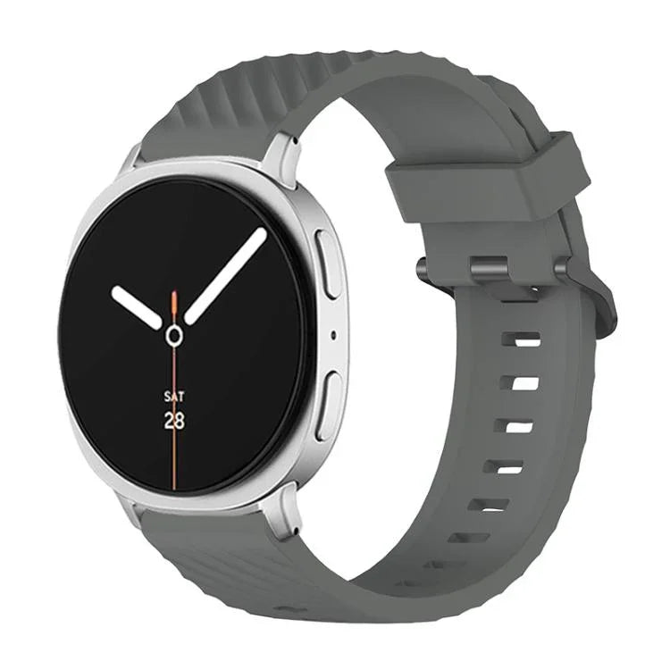 黑色扣環雲杉矽膠錶帶，適用於 Samsung Galaxy Watch8 / Watch8 Classic
