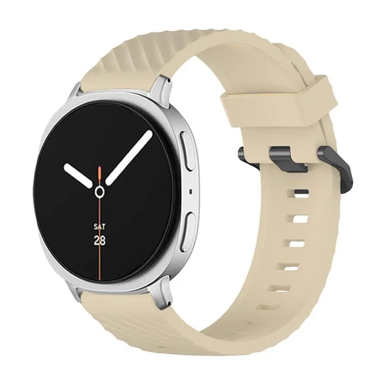 黑色扣環雲杉矽膠錶帶，適用於 Samsung Galaxy Watch8 / Watch8 Classic