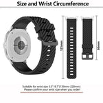 黑色扣環雲杉矽膠錶帶，適用於 Samsung Galaxy Watch8 / Watch8 Classic