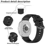 黑色扣環雲杉矽膠錶帶，適用於 Samsung Galaxy Watch8 / Watch8 Classic