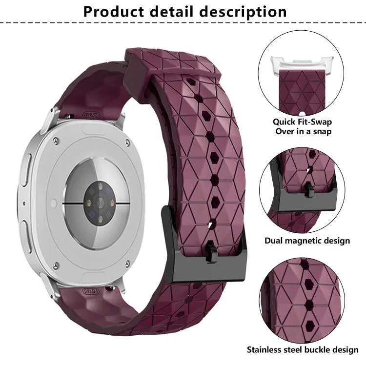 足球紋理純色矽膠錶帶，適用於 Samsung Galaxy Watch8 / Watch8 Classic