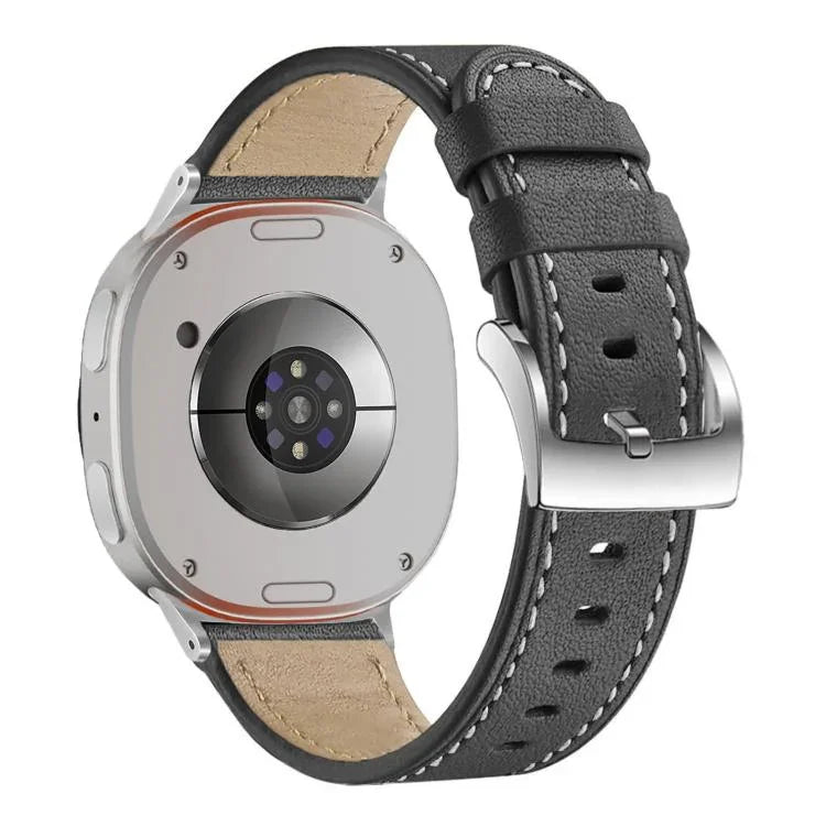 圓尾方扣皮革錶帶，適用於 Samsung Galaxy Watch8 / Watch8 Classic