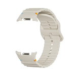 Diamond Bezel and Wavy Grain Stitched Color Buckle Silicone Watch Band, For Samsung Galaxy Watch8 44mm, For Samsung Galaxy Watch8 40mm