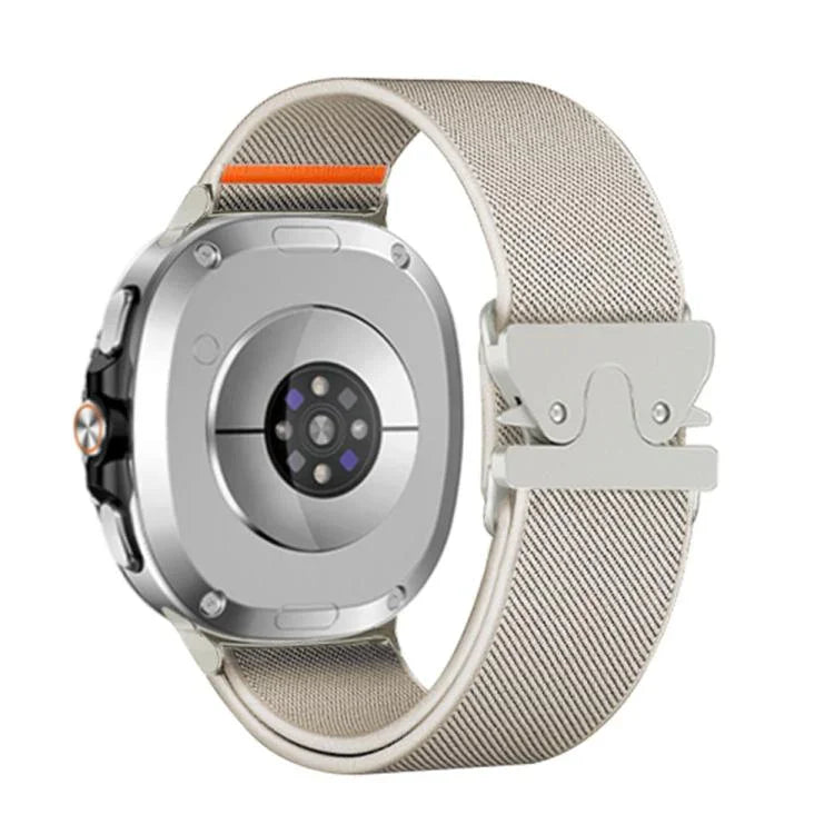 降落傘扣伸縮尼龍錶帶，適用於 Samsung Galaxy Watch8 / Watch8 Classic