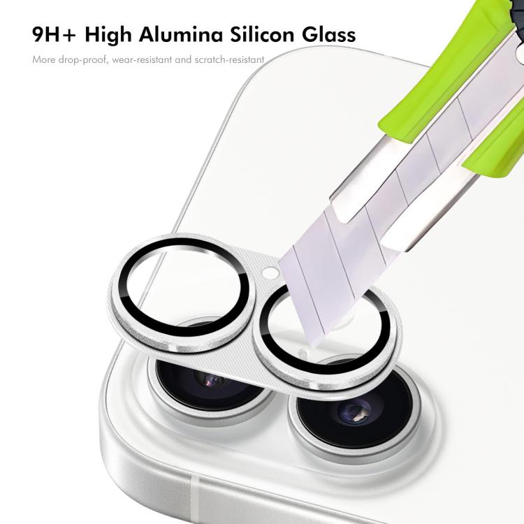 ENKAY CD 紋理鋁合金鋼化玻璃鏡頭保護膜，適用於 iPhone 17