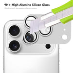 ENKAY CD 紋理鋁合金鋼化玻璃鏡頭保護膜，適用於 iPhone 17 Pro Max、iPhone 17 Pro