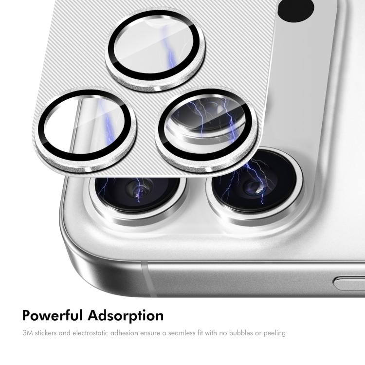 ENKAY CD 紋理鋁合金鋼化玻璃鏡頭保護膜，適用於 iPhone 17 Pro Max、iPhone 17 Pro