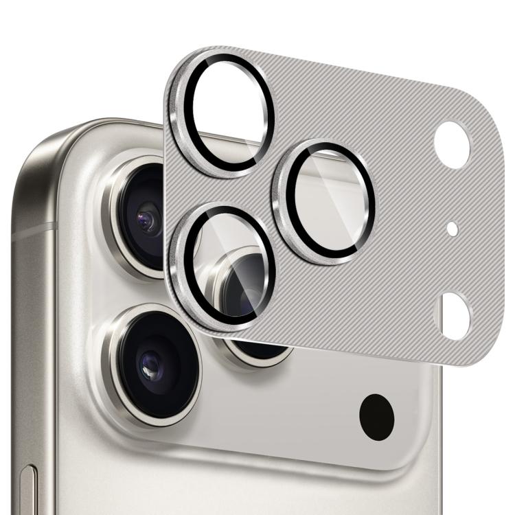 ENKAY CD 紋理鋁合金鋼化玻璃鏡頭保護膜，適用於 iPhone 17 Pro Max、iPhone 17 Pro