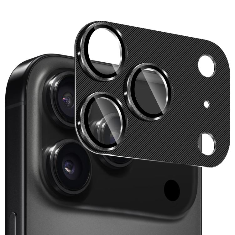 ENKAY CD 紋理鋁合金鋼化玻璃鏡頭保護膜，適用於 iPhone 17 Pro Max、iPhone 17 Pro