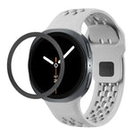 Rhombic Texture Bezel and Black Reverse Buckle Silicone Watch Band, For Samsung Galaxy Watch8 44mm, For Samsung Galaxy Watch8 40mm