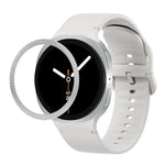 菱形紋理錶圈及純色縫線矽膠錶帶，適用於 Samsung Galaxy Watch8 44mm，適用於 Samsung Galaxy Watch8 40mm
