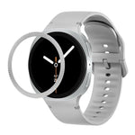 菱形紋理錶圈及純色縫線矽膠錶帶，適用於 Samsung Galaxy Watch8 44mm，適用於 Samsung Galaxy Watch8 40mm