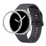 菱形紋理錶圈及純色縫線矽膠錶帶，適用於 Samsung Galaxy Watch8 44mm，適用於 Samsung Galaxy Watch8 40mm