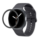 菱形紋理錶圈及純色縫線矽膠錶帶，適用於 Samsung Galaxy Watch8 44mm，適用於 Samsung Galaxy Watch8 40mm