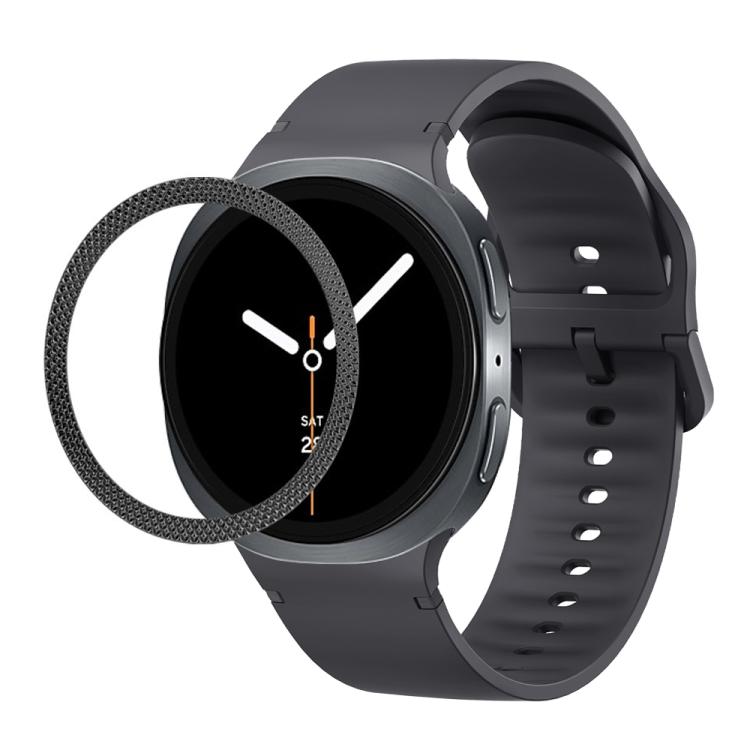 菱形紋理錶圈及純色縫線矽膠錶帶，適用於 Samsung Galaxy Watch8 44mm，適用於 Samsung Galaxy Watch8 40mm