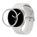 菱形紋理錶圈及純色縫線矽膠錶帶，適用於 Samsung Galaxy Watch8 44mm，適用於 Samsung Galaxy Watch8 40mm