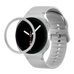 菱形紋理錶圈及純色縫線矽膠錶帶，適用於 Samsung Galaxy Watch8 44mm，適用於 Samsung Galaxy Watch8 40mm