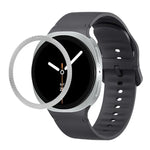 菱形紋理錶圈及純色縫線矽膠錶帶，適用於 Samsung Galaxy Watch8 44mm，適用於 Samsung Galaxy Watch8 40mm