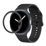 菱形紋理錶圈及純色縫線矽膠錶帶，適用於 Samsung Galaxy Watch8 44mm，適用於 Samsung Galaxy Watch8 40mm