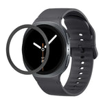 菱形紋理錶圈及純色縫線矽膠錶帶，適用於 Samsung Galaxy Watch8 44mm，適用於 Samsung Galaxy Watch8 40mm