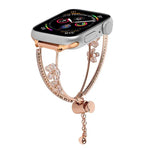 銅鑲嵌鋯石五瓣花手鍊錶帶，適用於 Apple Watch 46mm / 49mm / 45mm / 44mm，適用於 Apple Watch 42mm / 41mm / 40mm / 38mm