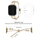 銅鑲嵌鋯石五瓣花手鍊錶帶，適用於 Apple Watch 46mm / 49mm / 45mm / 44mm，適用於 Apple Watch 42mm / 41mm / 40mm / 38mm