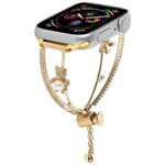 銅鑲嵌熊造型鋯石手鍊錶帶，適用於 Apple Watch 46mm / 49mm / 45mm / 44mm，適用於 Apple Watch 42mm / 41mm / 40mm / 38mm