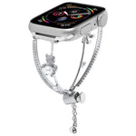 銅鑲嵌熊造型鋯石手鍊錶帶，適用於 Apple Watch 46mm / 49mm / 45mm / 44mm，適用於 Apple Watch 42mm / 41mm / 40mm / 38mm