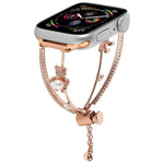 銅鑲嵌熊造型鋯石手鍊錶帶，適用於 Apple Watch 46mm / 49mm / 45mm / 44mm，適用於 Apple Watch 42mm / 41mm / 40mm / 38mm