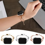 銅鑲嵌熊造型鋯石手鍊錶帶，適用於 Apple Watch 46mm / 49mm / 45mm / 44mm，適用於 Apple Watch 42mm / 41mm / 40mm / 38mm