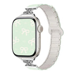 蝴蝶結小腰磁吸矽膠錶帶，適用於 Apple Watch 46mm / 49mm / 45mm / 44mm，適用於 Apple Watch 42mm / 41mm / 40mm / 38mm