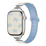 蝴蝶結小腰磁吸矽膠錶帶，適用於 Apple Watch 46mm / 49mm / 45mm / 44mm，適用於 Apple Watch 42mm / 41mm / 40mm / 38mm