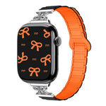 蝴蝶結小腰磁吸矽膠錶帶，適用於 Apple Watch 46mm / 49mm / 45mm / 44mm，適用於 Apple Watch 42mm / 41mm / 40mm / 38mm