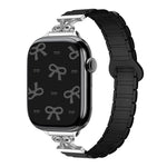 蝴蝶結小腰磁吸矽膠錶帶，適用於 Apple Watch 46mm / 49mm / 45mm / 44mm，適用於 Apple Watch 42mm / 41mm / 40mm / 38mm