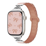 蝴蝶結小腰磁吸矽膠錶帶，適用於 Apple Watch 46mm / 49mm / 45mm / 44mm，適用於 Apple Watch 42mm / 41mm / 40mm / 38mm