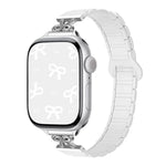 蝴蝶結小腰磁吸矽膠錶帶，適用於 Apple Watch 46mm / 49mm / 45mm / 44mm，適用於 Apple Watch 42mm / 41mm / 40mm / 38mm