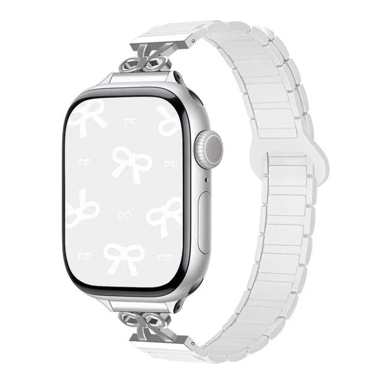 蝴蝶結小腰磁吸矽膠錶帶，適用於 Apple Watch 46mm / 49mm / 45mm / 44mm，適用於 Apple Watch 42mm / 41mm / 40mm / 38mm