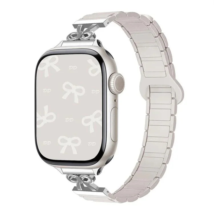蝴蝶結小腰磁吸矽膠錶帶，適用於 Apple Watch 46mm / 49mm / 45mm / 44mm，適用於 Apple Watch 42mm / 41mm / 40mm / 38mm