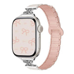蝴蝶結小腰磁吸矽膠錶帶，適用於 Apple Watch 46mm / 49mm / 45mm / 44mm，適用於 Apple Watch 42mm / 41mm / 40mm / 38mm