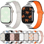 蝴蝶結小腰磁吸矽膠錶帶，適用於 Apple Watch 46mm / 49mm / 45mm / 44mm，適用於 Apple Watch 42mm / 41mm / 40mm / 38mm