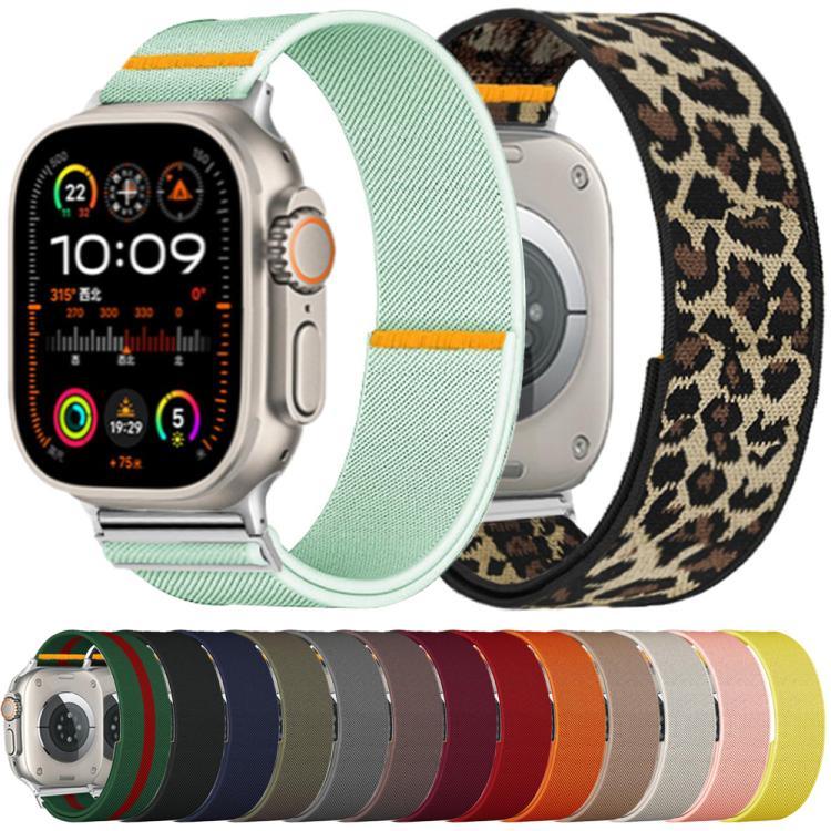 可調節單圈彈性尼龍錶帶，適用於 Apple Watch 46mm / 49mm / 45mm / 44mm，適用於 Apple Watch 42mm / 41mm / 40mm / 38mm